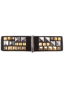 Black pyramid studded belt