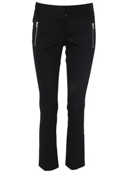 Dorothy Perkins Black zip trousers