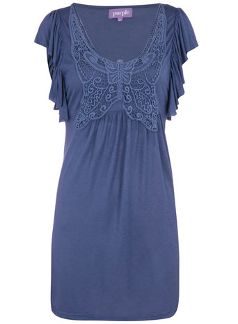 Dorothy Perkins Blue crochet trim top