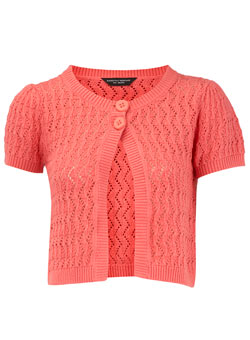 Coral stitch crop cardigan