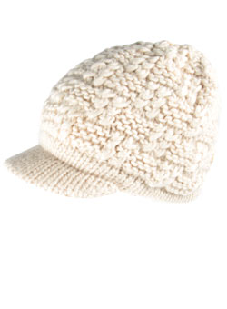 Cream slouchy baker boy hat