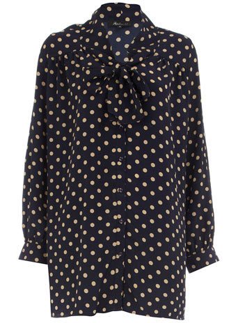 Dark blue polka dot blouse DP01000132