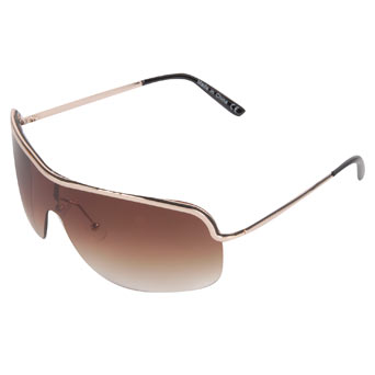 Gold rimless visor sunglasses