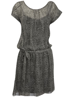 Grey animal drop waist dress