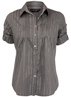 Grey lurex stripe shirt