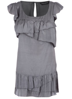 Dorothy Perkins Grey ruffle tunic