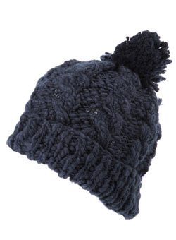 Ink oversized pom pom beanie