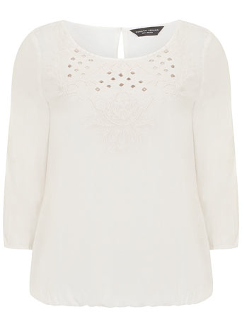 Dorothy Perkins Ivory cutwork beaded blouse DP67174000