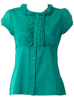 Jade frill collar blouse
