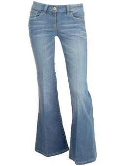 Light wash super flare jeans