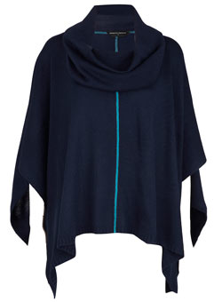 Navy cape with aqua flash