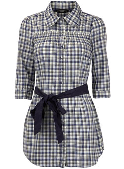 Navy check shirt