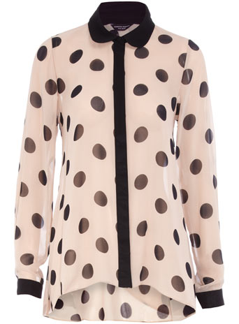 Dorothy Perkins Peach spot contrast blouse DP05249873