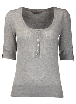 Petite grey pointelle jumper