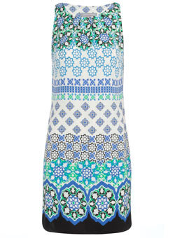 Petite print shift dress