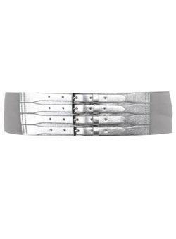 Pewter strappy belt