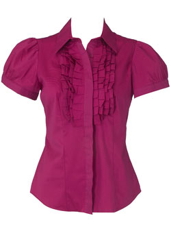 Pink pintuck blouse