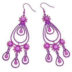 Pink Rhinestone Earrings