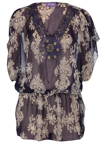 Dorothy Perkins Purple paisley chiffon top