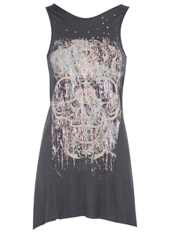 Dorothy Perkins Rise grey skull print vest