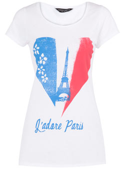 White Paris tee