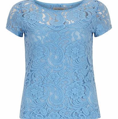 Womens Alice & You Cornflower Blue Lace Tee-