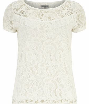 Womens Alice & You Cream lace tee- Cream