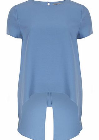 Womens Alice & You Light Blue Dip Hem Blouse-