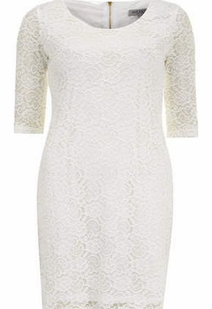 Womens Alice & You Petite Cream Midi Lace Dress-