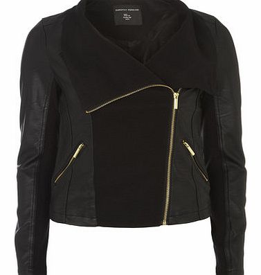 Womens Black Waterfall Zip Jacket- Black