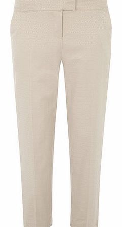 Womens Blush Jacquard Skinny Trousers- Blush