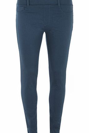 Womens Dark Teal Wash ``Eden`` Jeggings- Blue