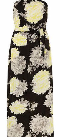 Womens Floral bandeai maxi dress- Yellow