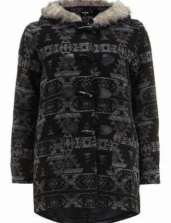 Womens Izabel London Multi Grey Aztec Fur Coat-