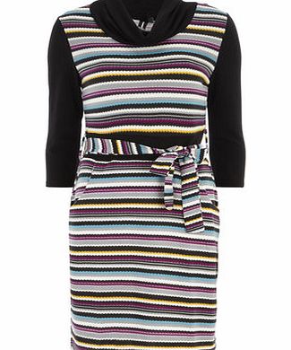 Womens Izabel London Multi Purple Striped Dress-