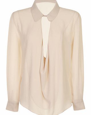 Womens Little Mistress Beige Chiffon Open Front