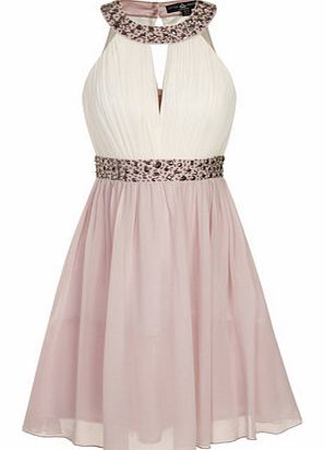 Womens Little Mistress Nude Halterneck Prom