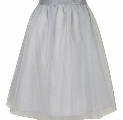 Womens Lola Skye Tulle Full Midi Skirt- Grey