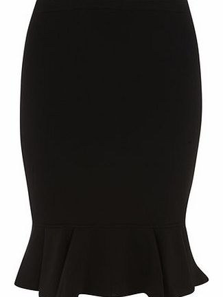 Womens Madam Rage Midi Peplum Skirt- Black