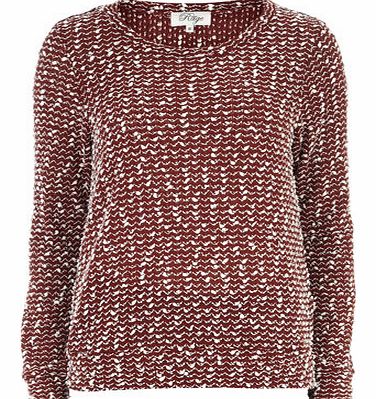 Womens Madam rage Popcorn knit jumper- Red