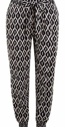 Womens Mandi Black White Geometric Trousers-