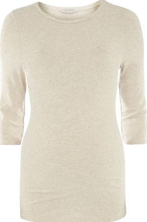 Dorothy Perkins, 1134[^]262015000705567 Womens Maternity Oatmeal Longline Ribbed Top-