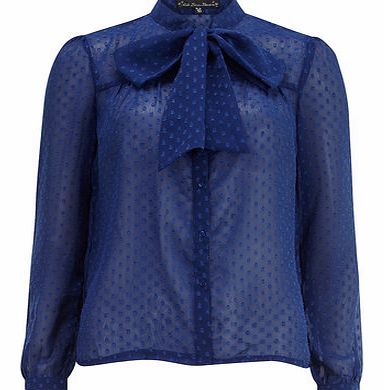 Womens Mela Blue Pussybow Blouse- Blue DP61140258