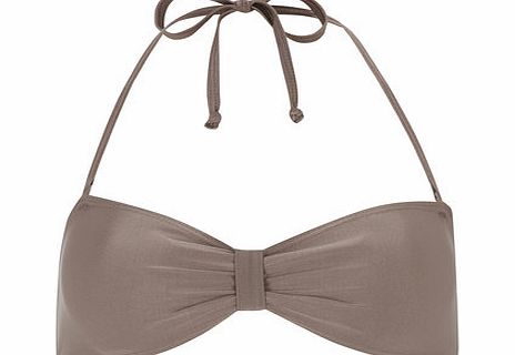 Dorothy Perkins Womens Mocha Ruch Bandeau bikini top- Brown