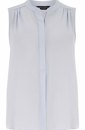 Womens Pale Blue Sleeveless Shirt- Blue DP05471320