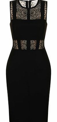 Womens Paper Dolls Black Lace Cut Out Dress-