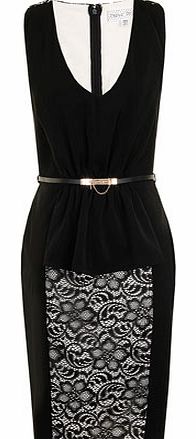 Womens Paper Dolls Black lace peplum dress-