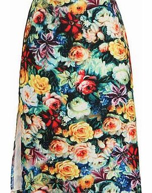 Womens Paper Dolls Floral print skirt- Multi