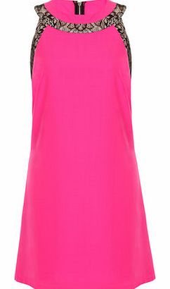 Womens Paper Dolls Pink Lace Trim Shift Dress-