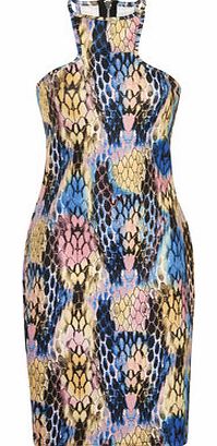 Womens Paper Dolls Snakeskin Racer Bodycon